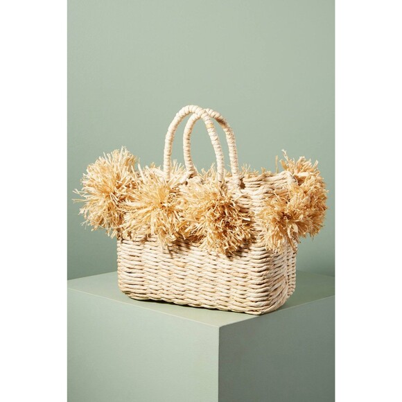 Anthropologie Handbags - Anthropologie Ingego Africa Palm Pommed Tote Bag